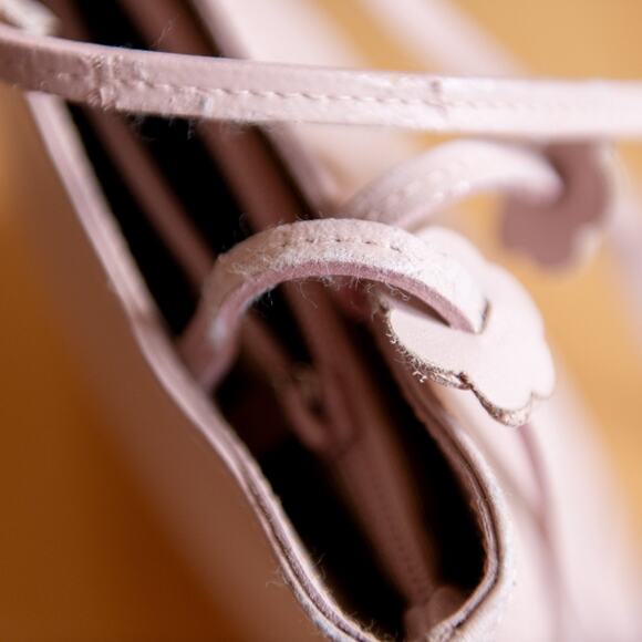 Furla Powder Baby Pink Mauve Lavender Shoulder Bag Leather Bucket Purse Vintage - Picture 6 of 15